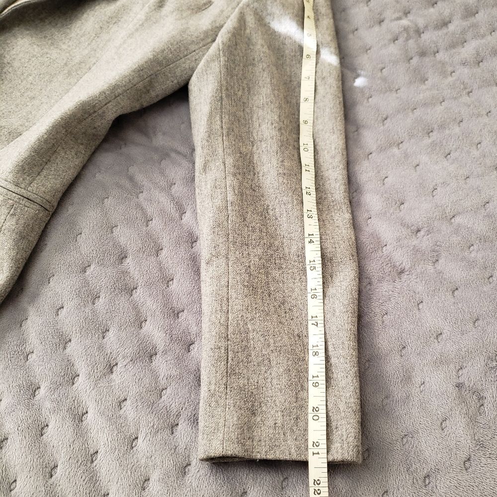Vintage 90s Liz Claiborne Wool Blend Classic Blazer Gray Coat Classic Retro - Picture 14 of 16